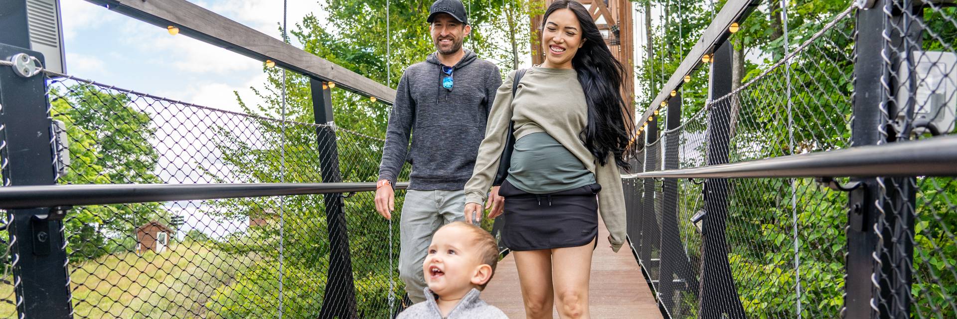 Mon and daughter on a tube
