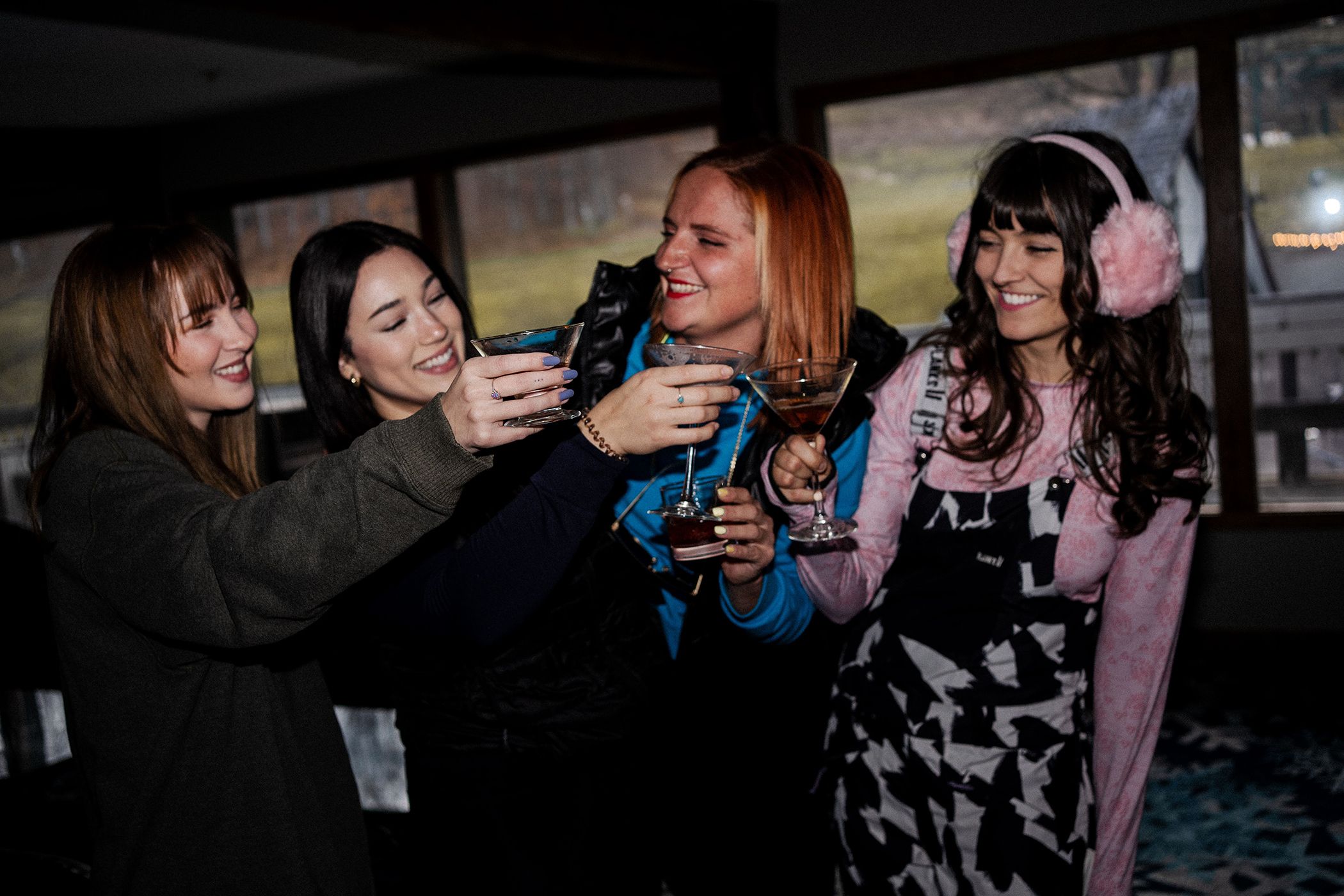 ladies cheersing drinks in the Snowflake Lounge