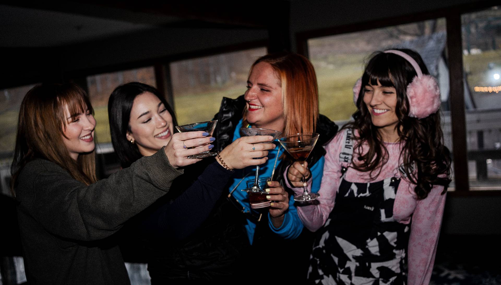 ladies cheersing drinks in the Snowflake Lounge