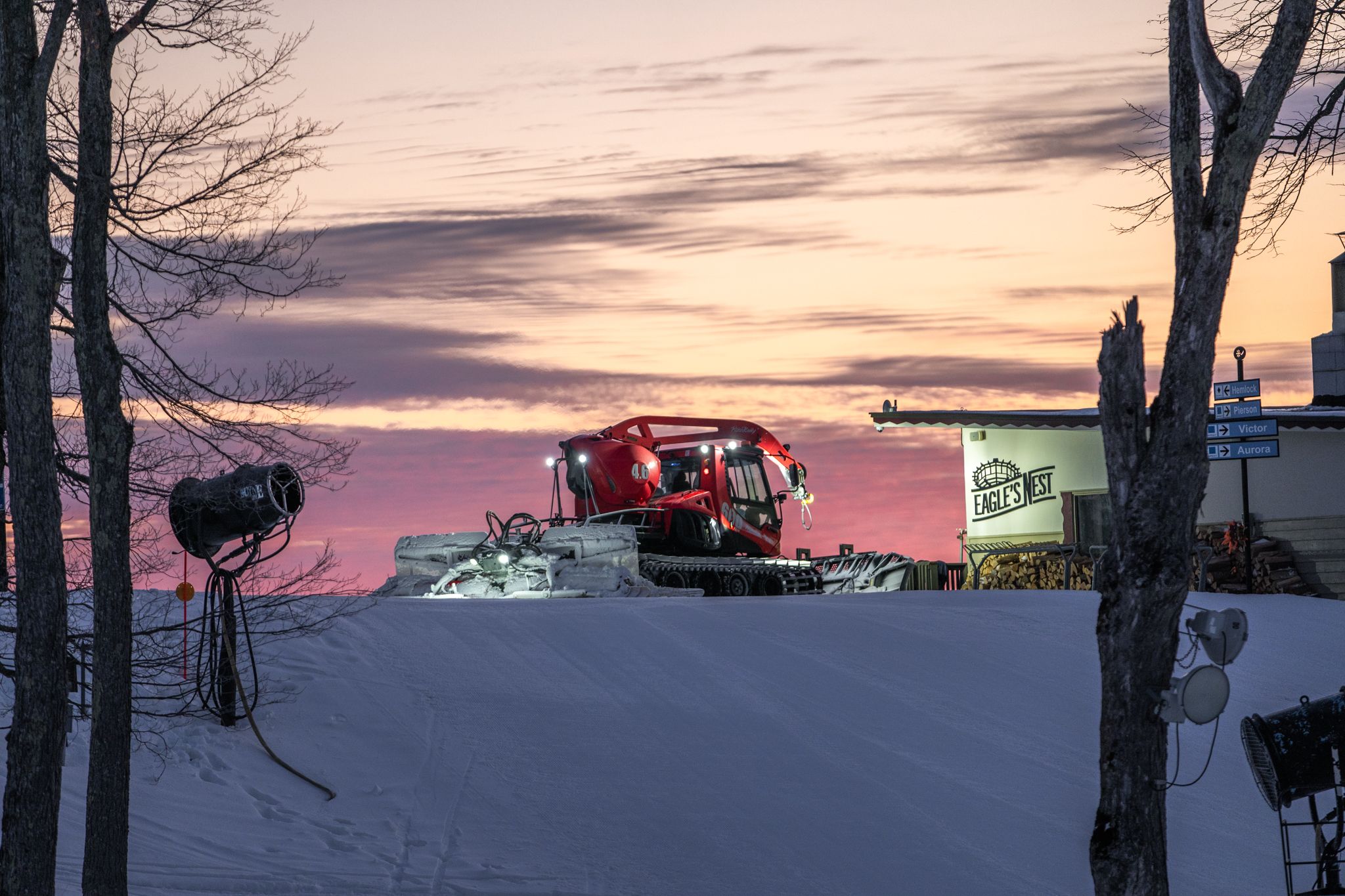 snowcat at summit by Eagle's Nest