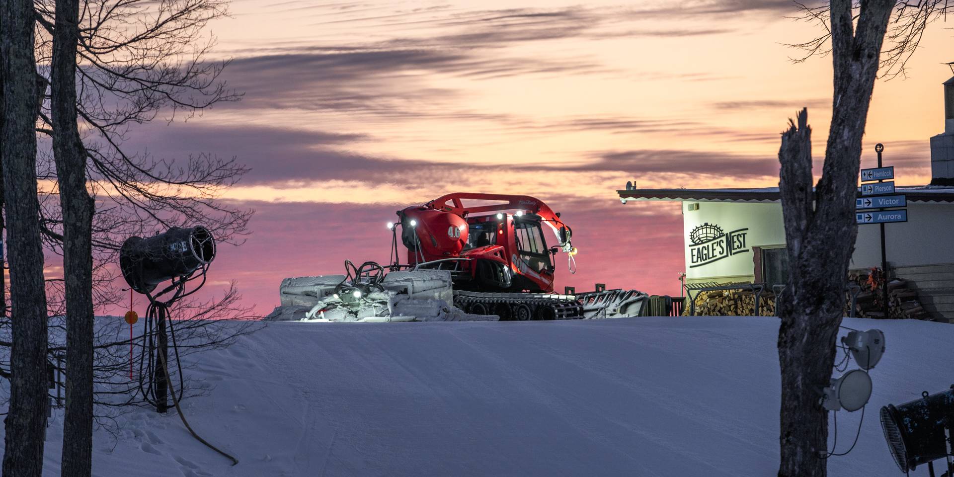 snowcat at summit by Eagle's Nest