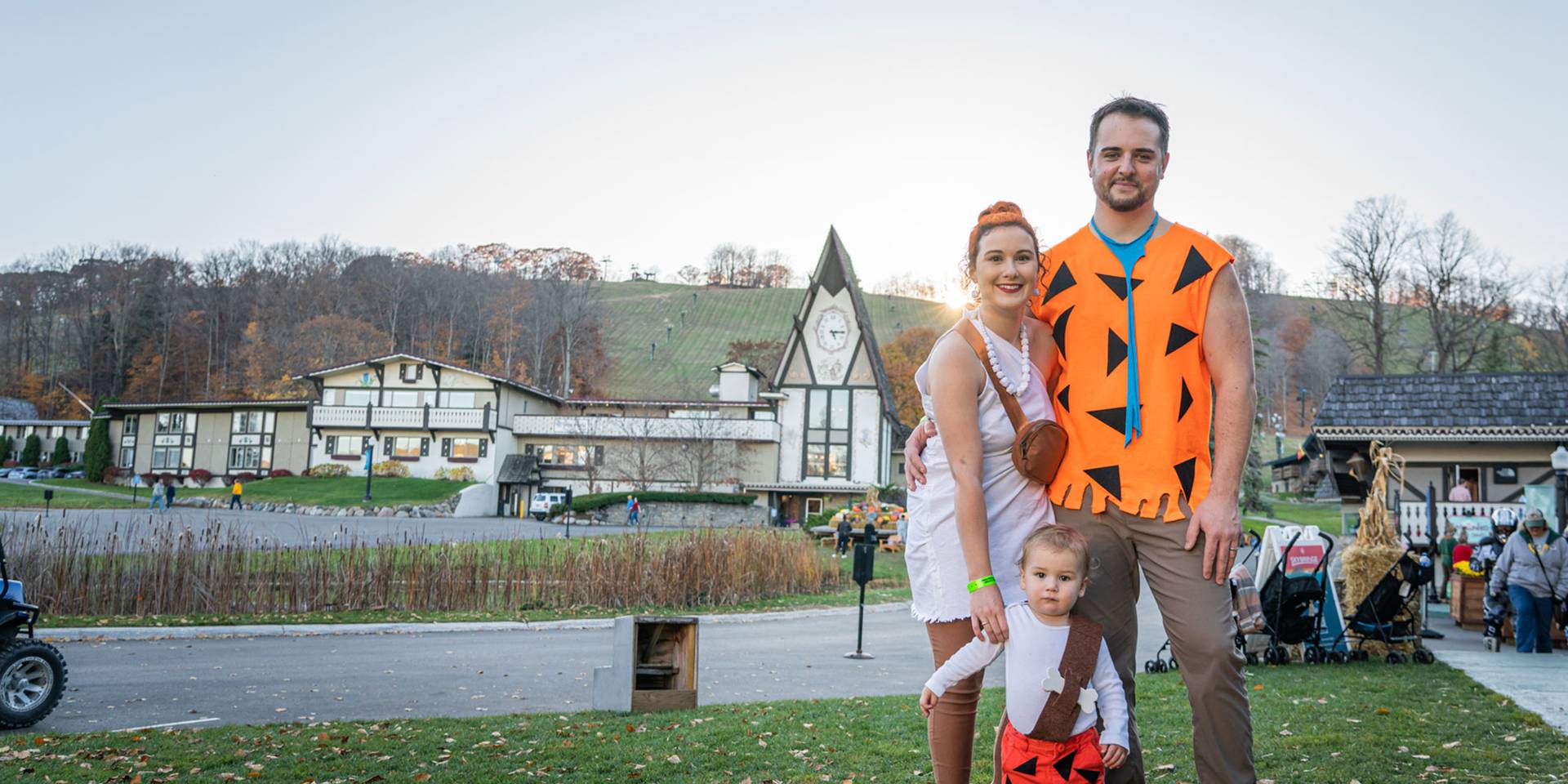 Family dressed up for Halloween at Boyne Mountain