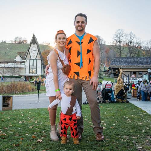 Family dressed up like the Flinstone family