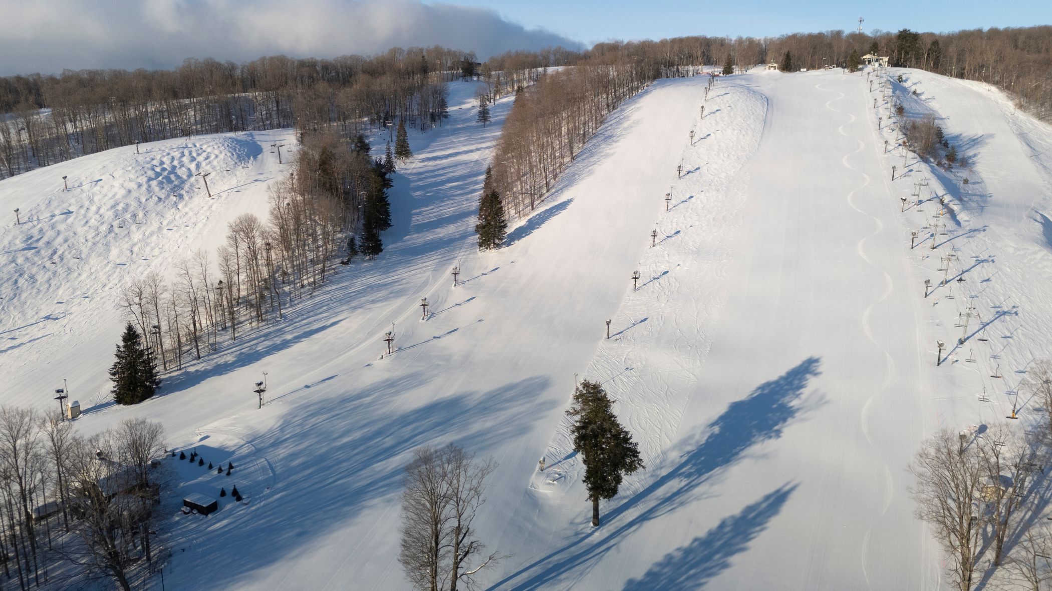 Arial view of Boyne Mountain slopes