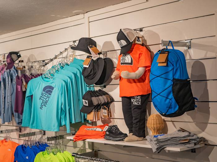 kids north face display inside Mountain Kids at Boyne Mountain