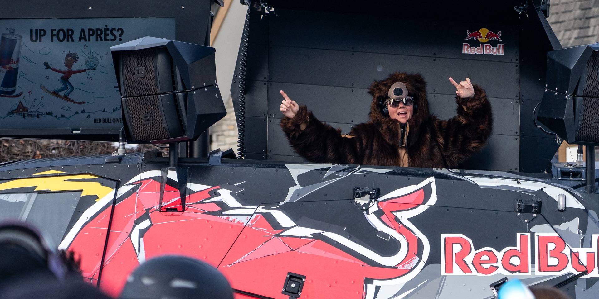 Jenn + Juice in Red Bull van