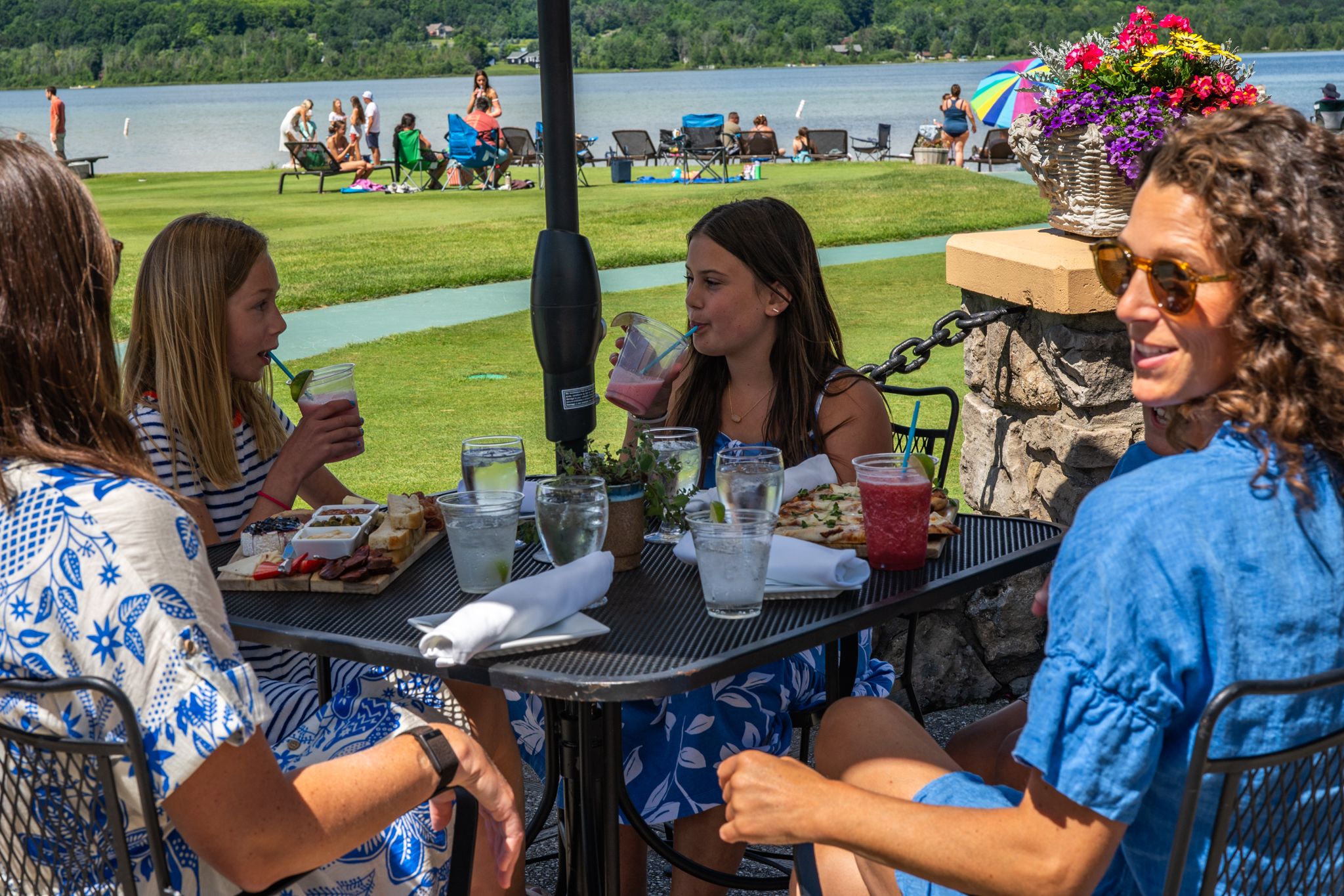 Family having lunch at The Beach House