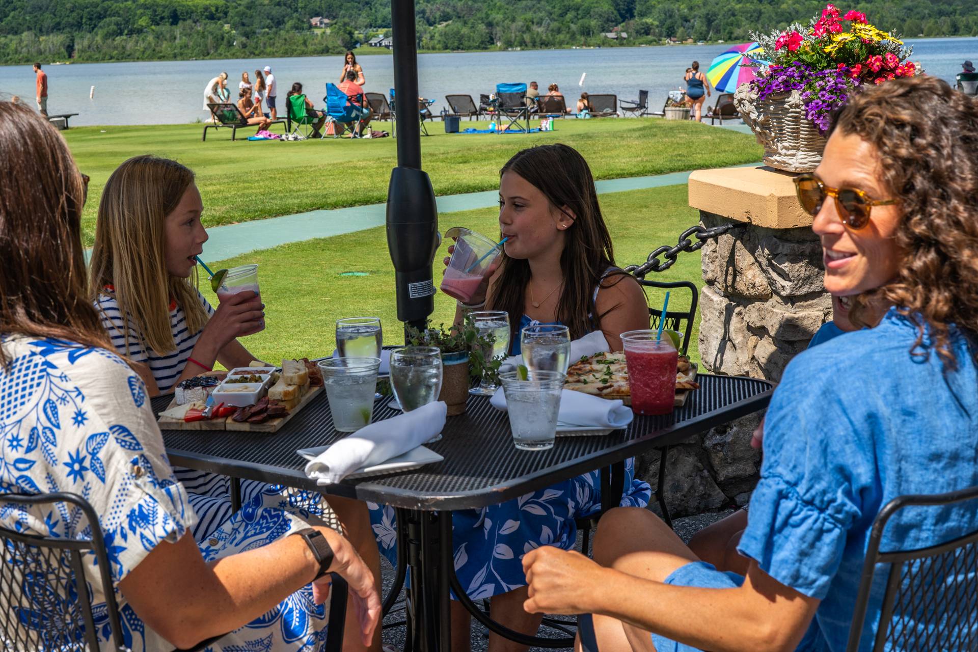 Family having lunch at The Beach House