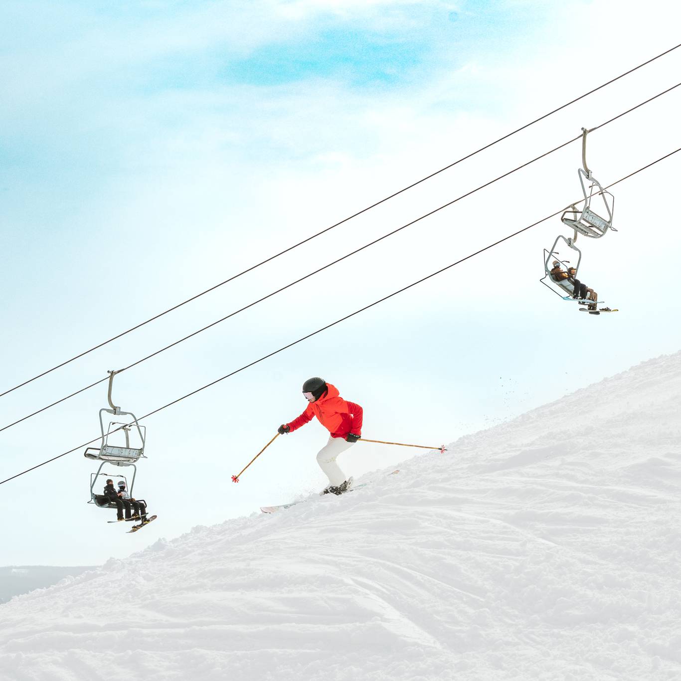 girl skiing meadows at boyne mountain