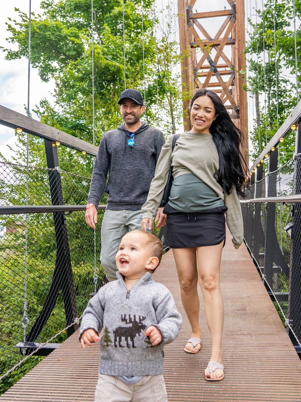 Guests crossing SkyBridge Michigan