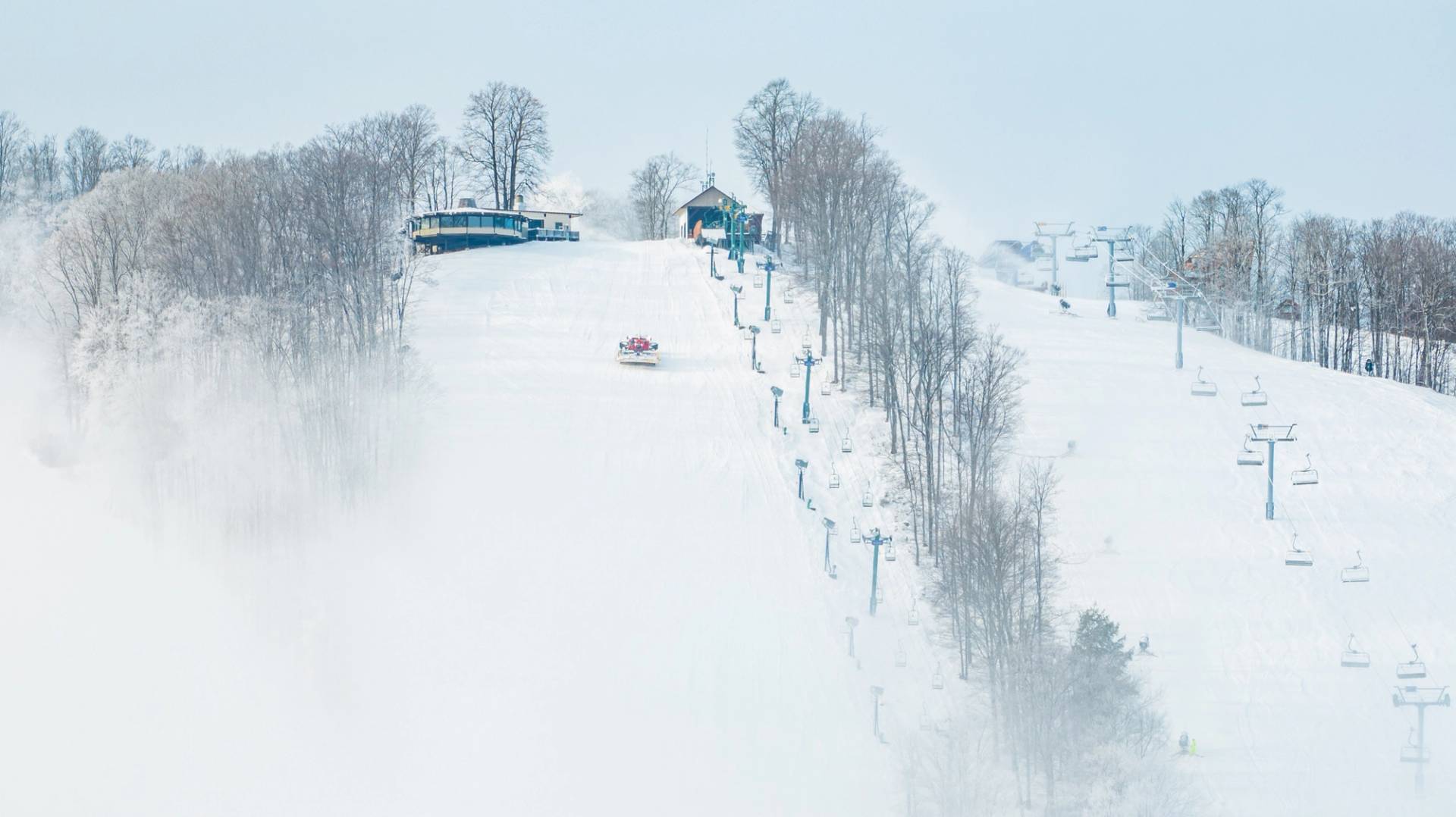 slope shot with snowcat