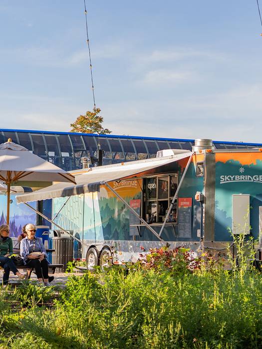 SkyBridge food truck during golden hour