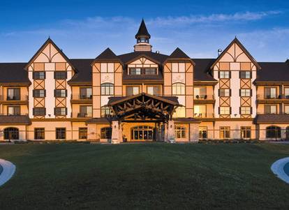 Exterior of the Mountain Grand Lodge and Spa.