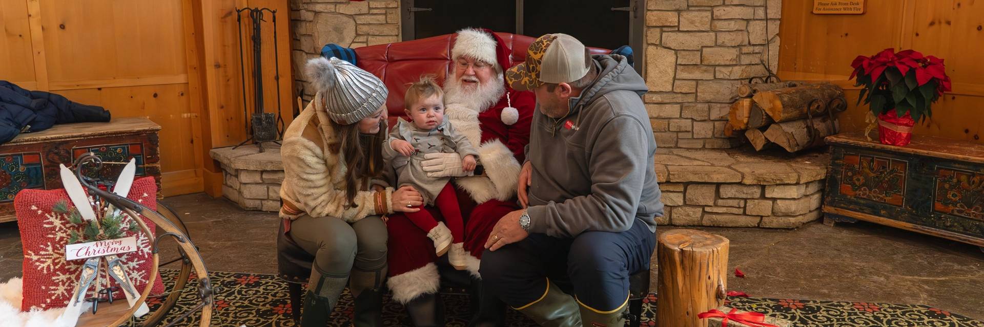 family with Santa at Boyne Mountain