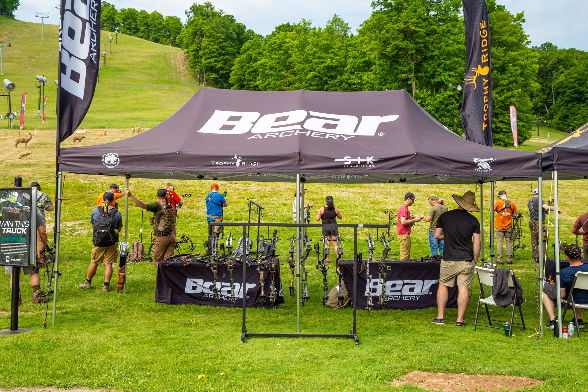 Bear tent setup at total archery challenge