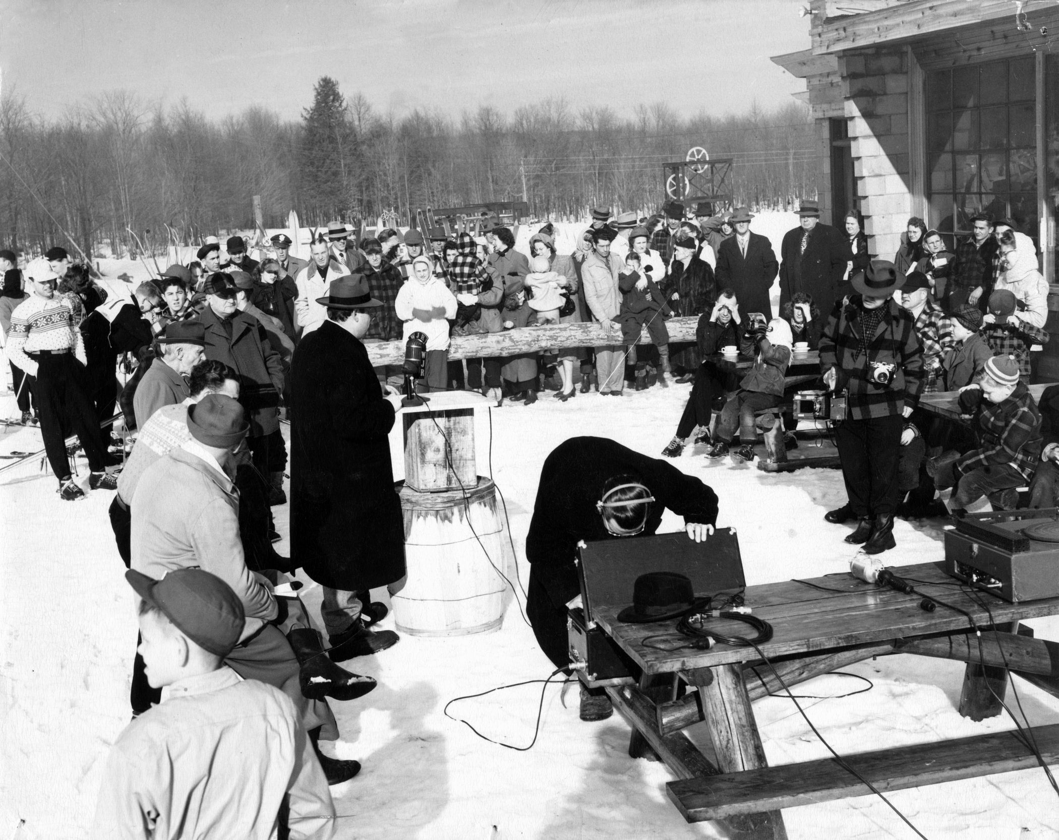 Older picture of a radio broadcast