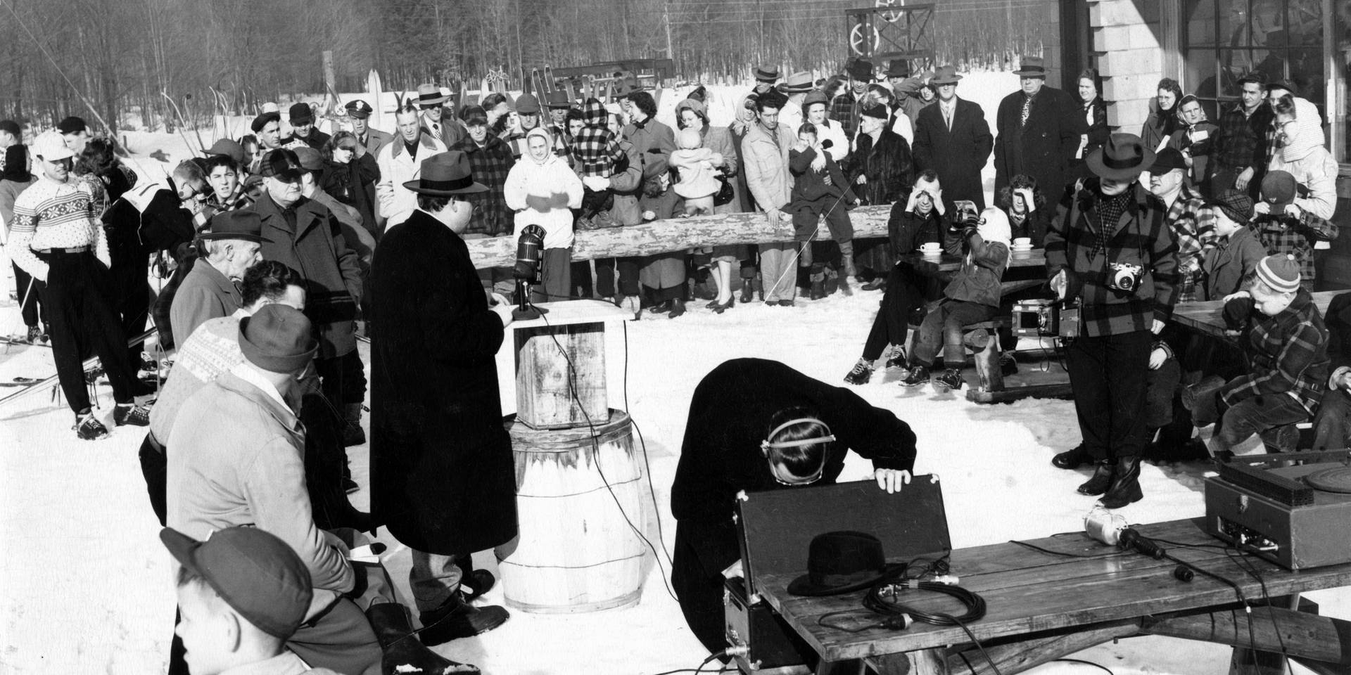 Older picture of a radio broadcast