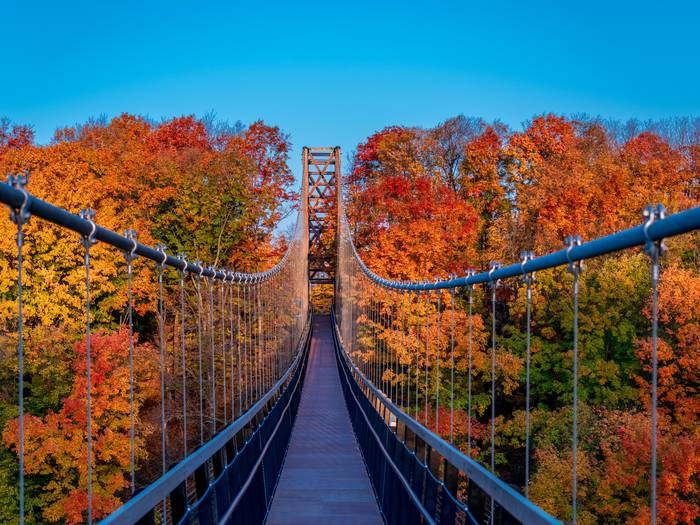 SkyBridge Michigan during peak fall colors