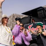 Group of friends in bright colors at Carnival Weekend