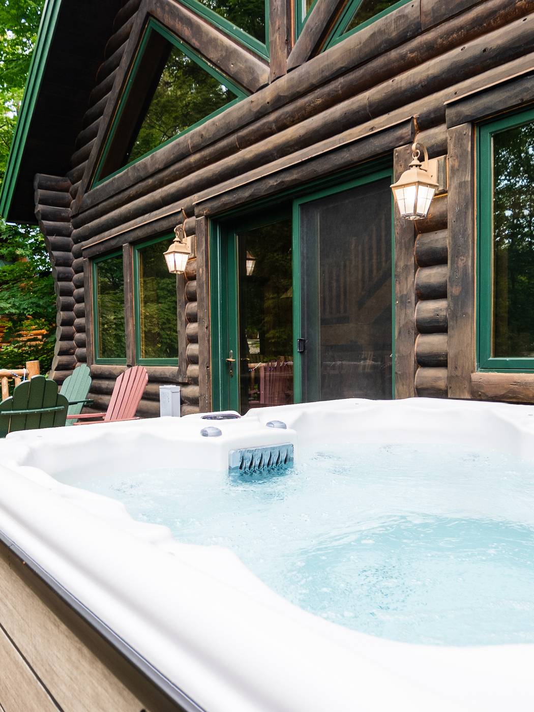 mountain cabin hot tub
