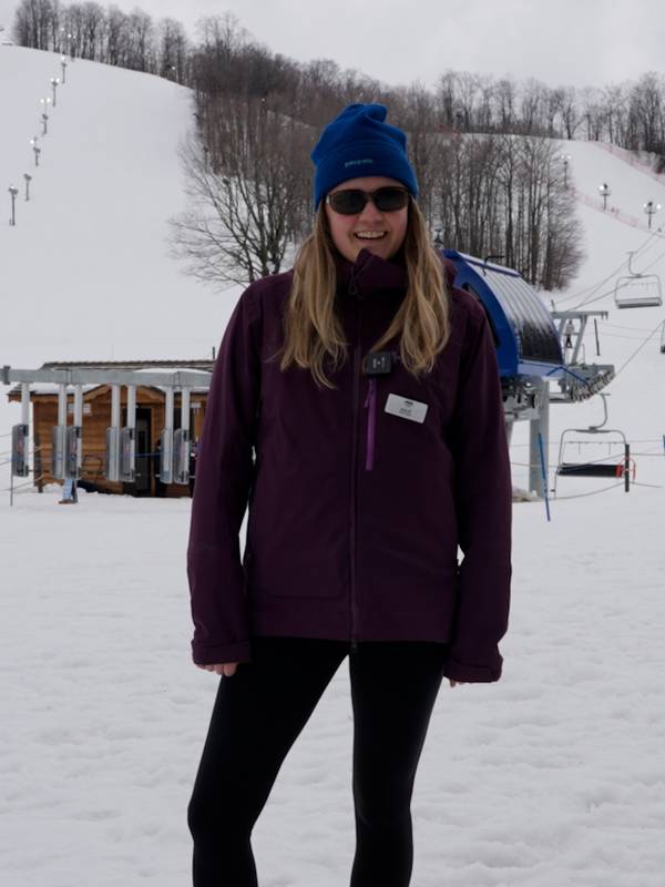 Woman standing in front of Mountain