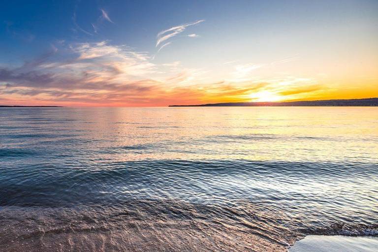 Lake Michigan at sunset in the summer