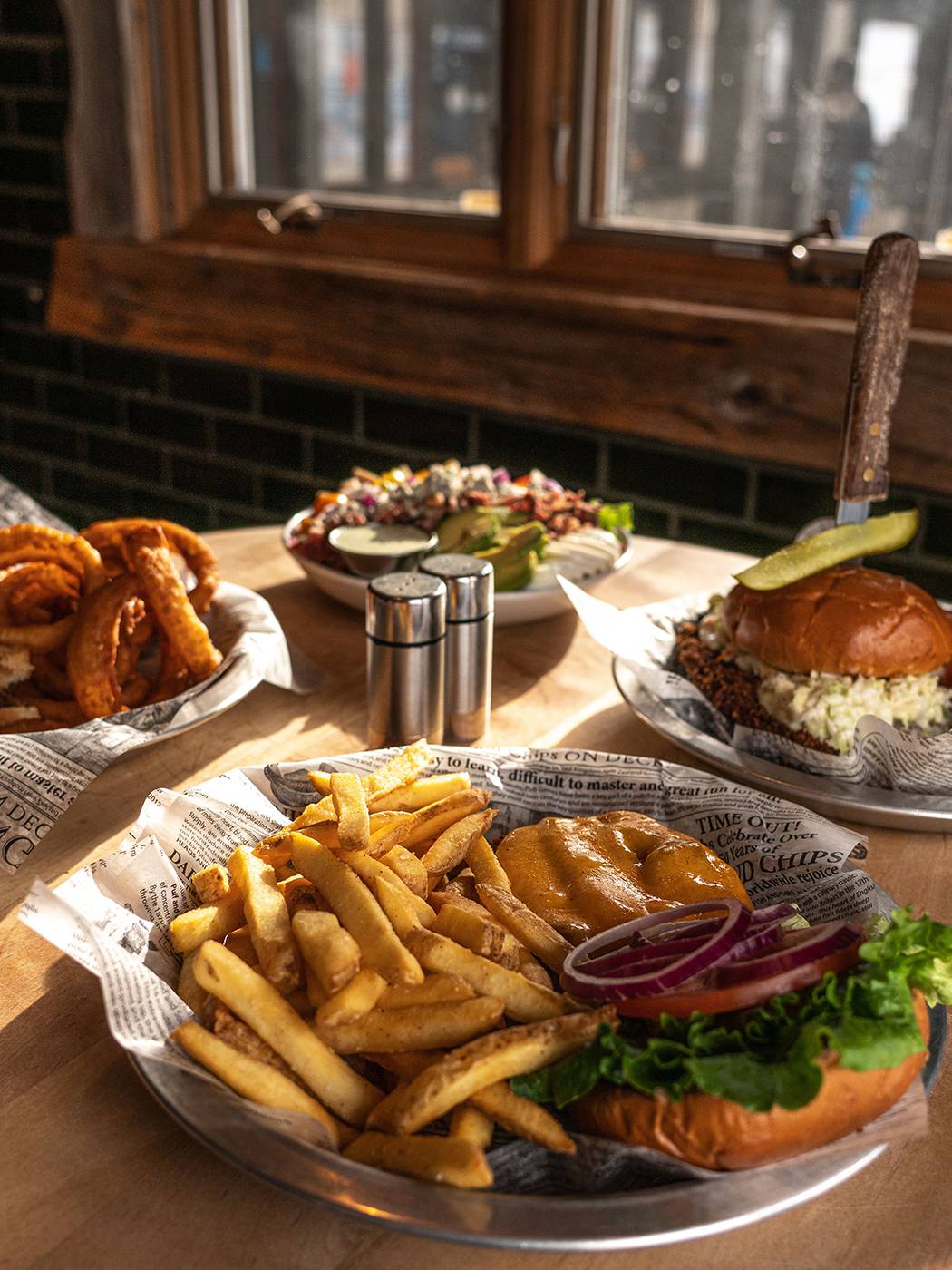 spread of food on a table inside forty acres