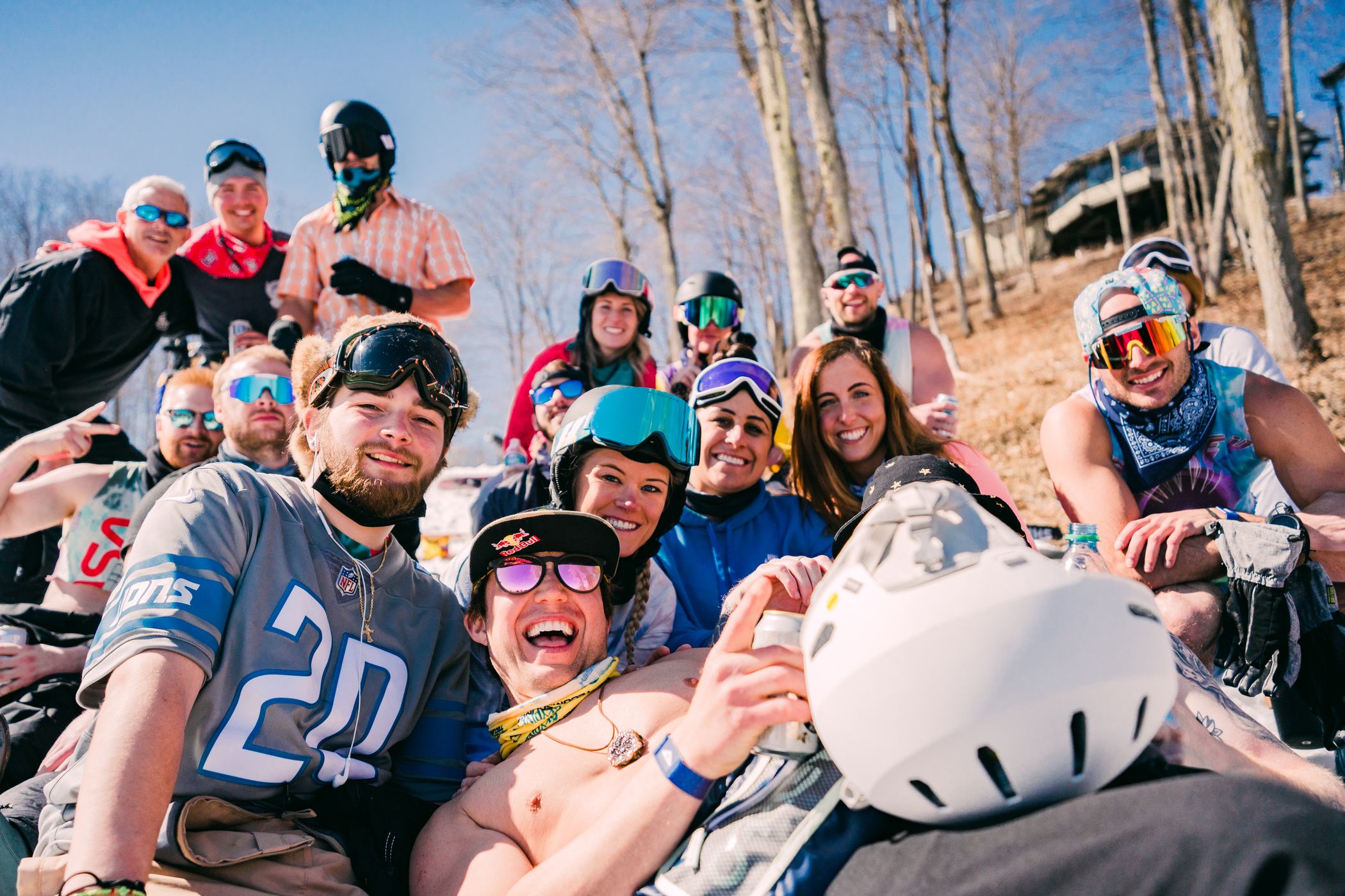 Group partying on the hill for Carnival