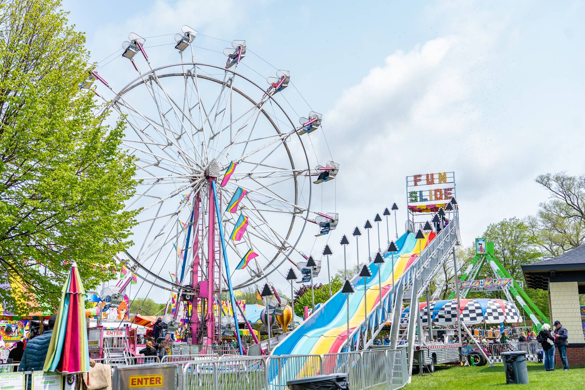carnival rides at morel festival in boyne city
