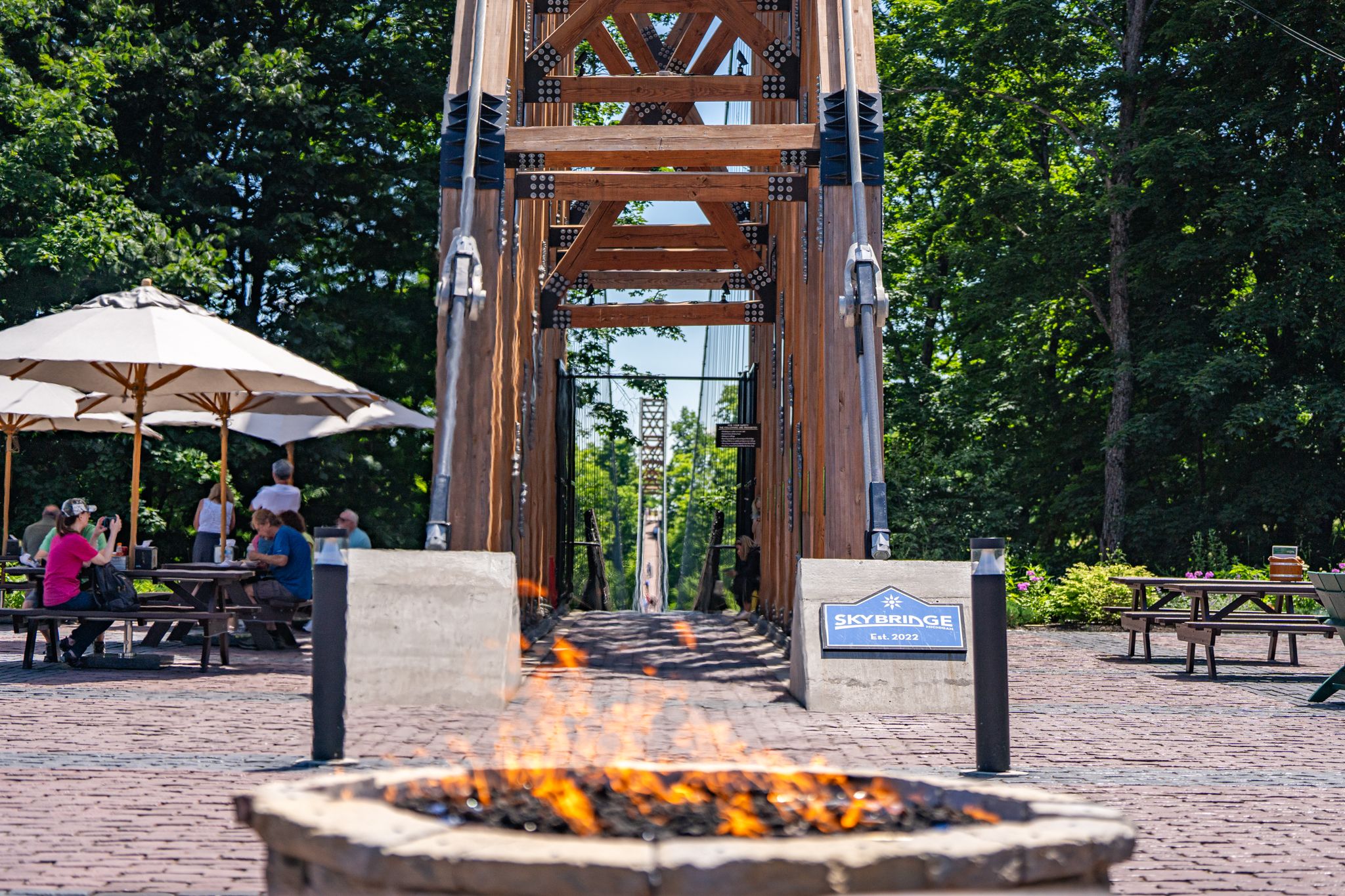 fire pit at skybridge michigan