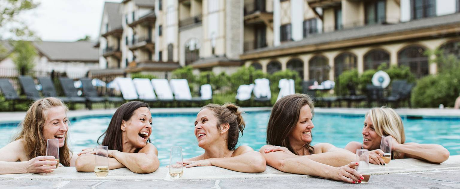 ladies in pool