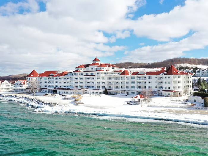 Winter water view of the Inn