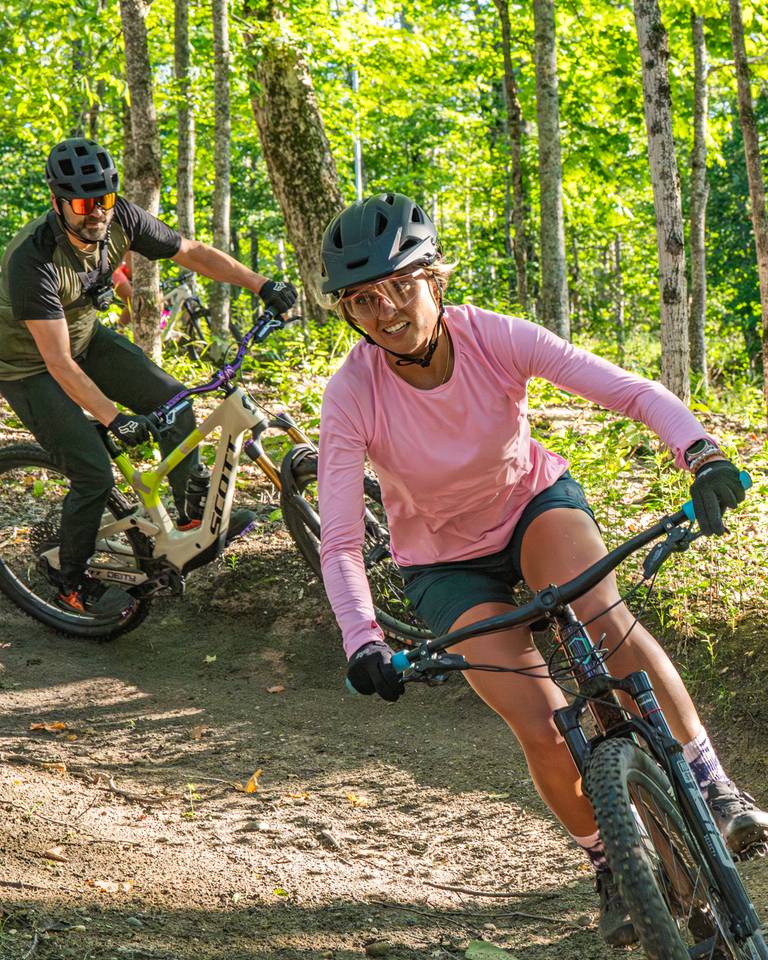 people mountain biking at boyne mountain