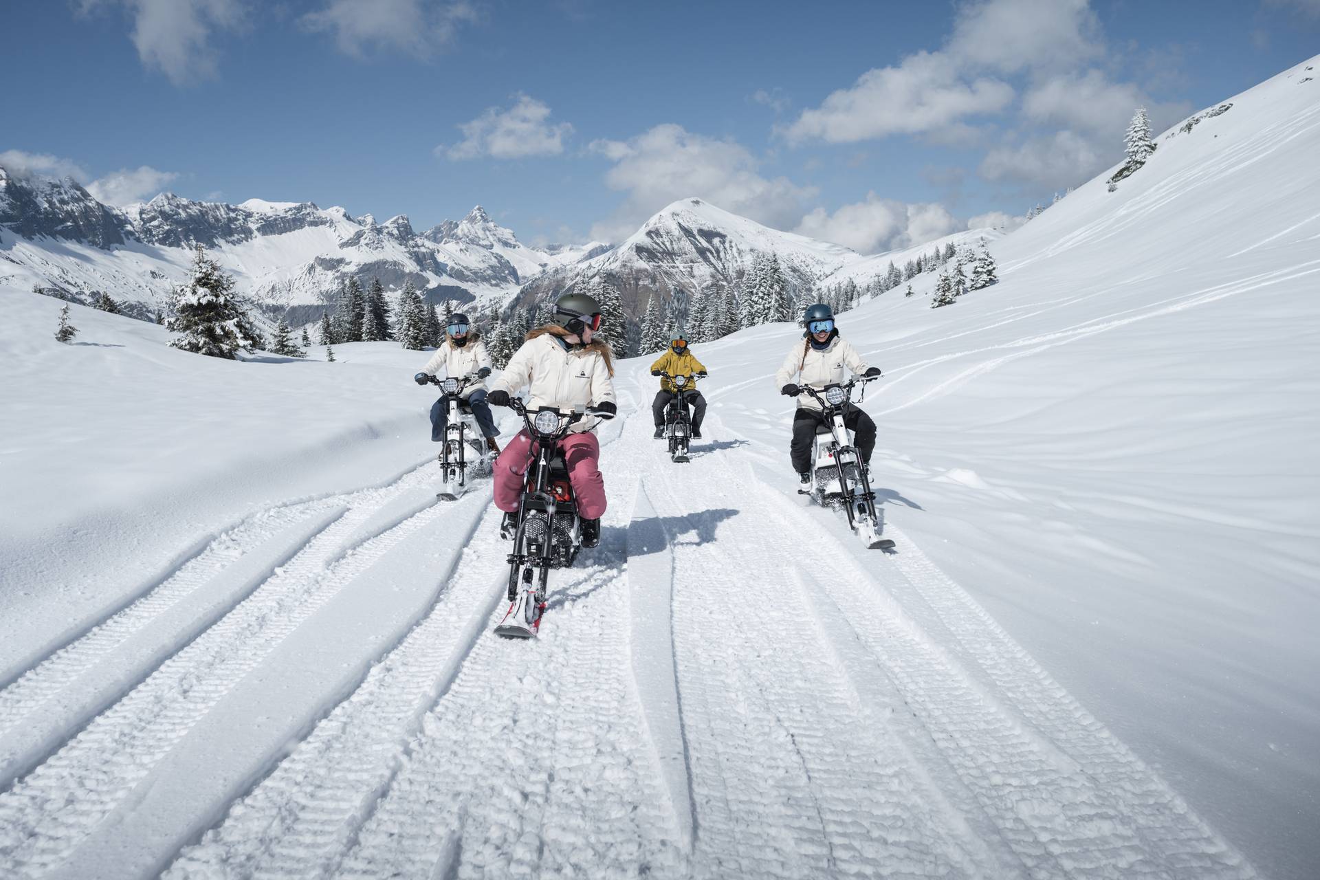 Group riding MoonBikes in Colorado