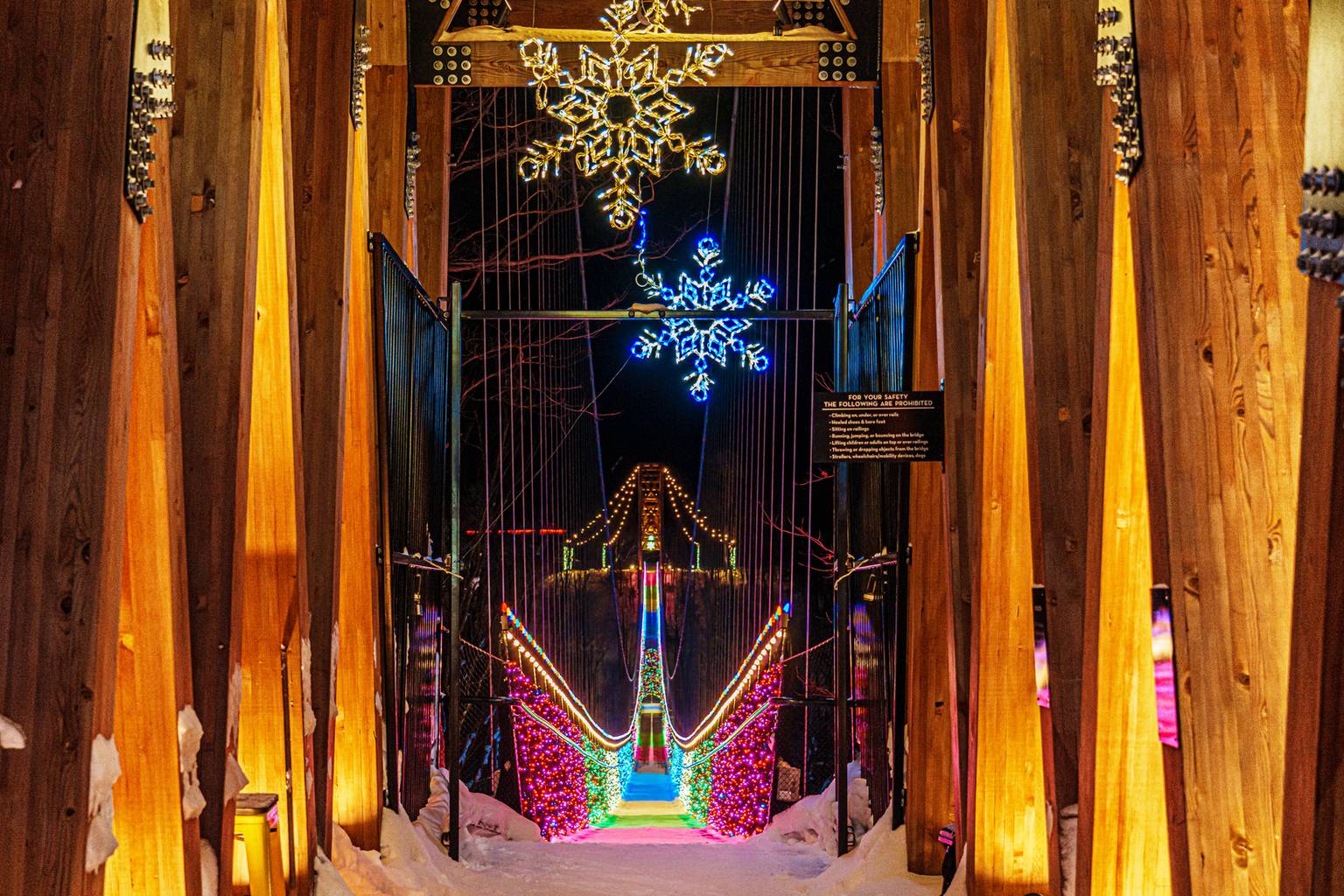 Lights in the sky at skybridge michigan