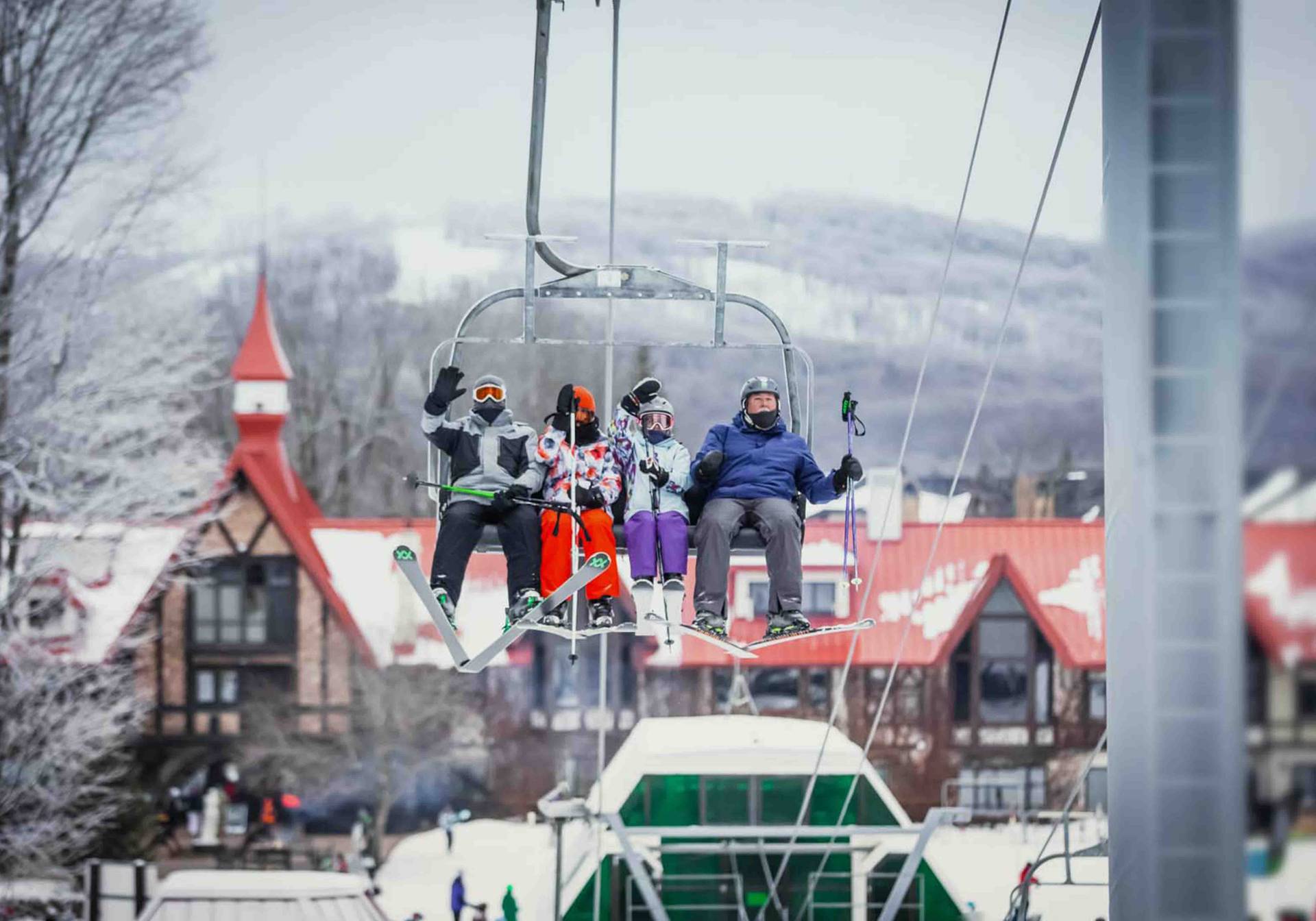 Group on chairlift