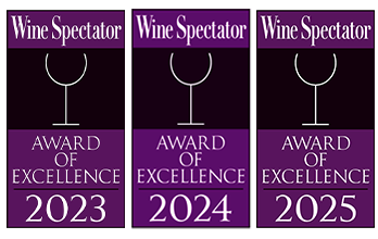 Wine Spectator Award of Excellence 2023, 24, 25