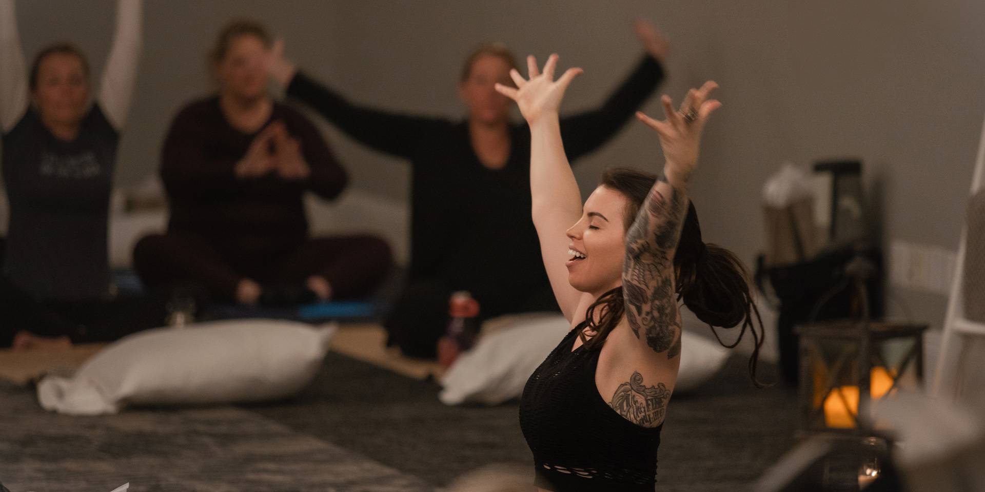 Lunar Renewal Wellness Retreat facilitator leads with open arms