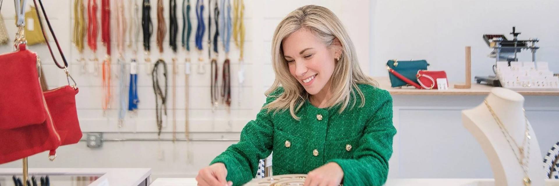 Woman picks charms, Vilah Bloom