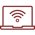 Red laptop wi-fi icon