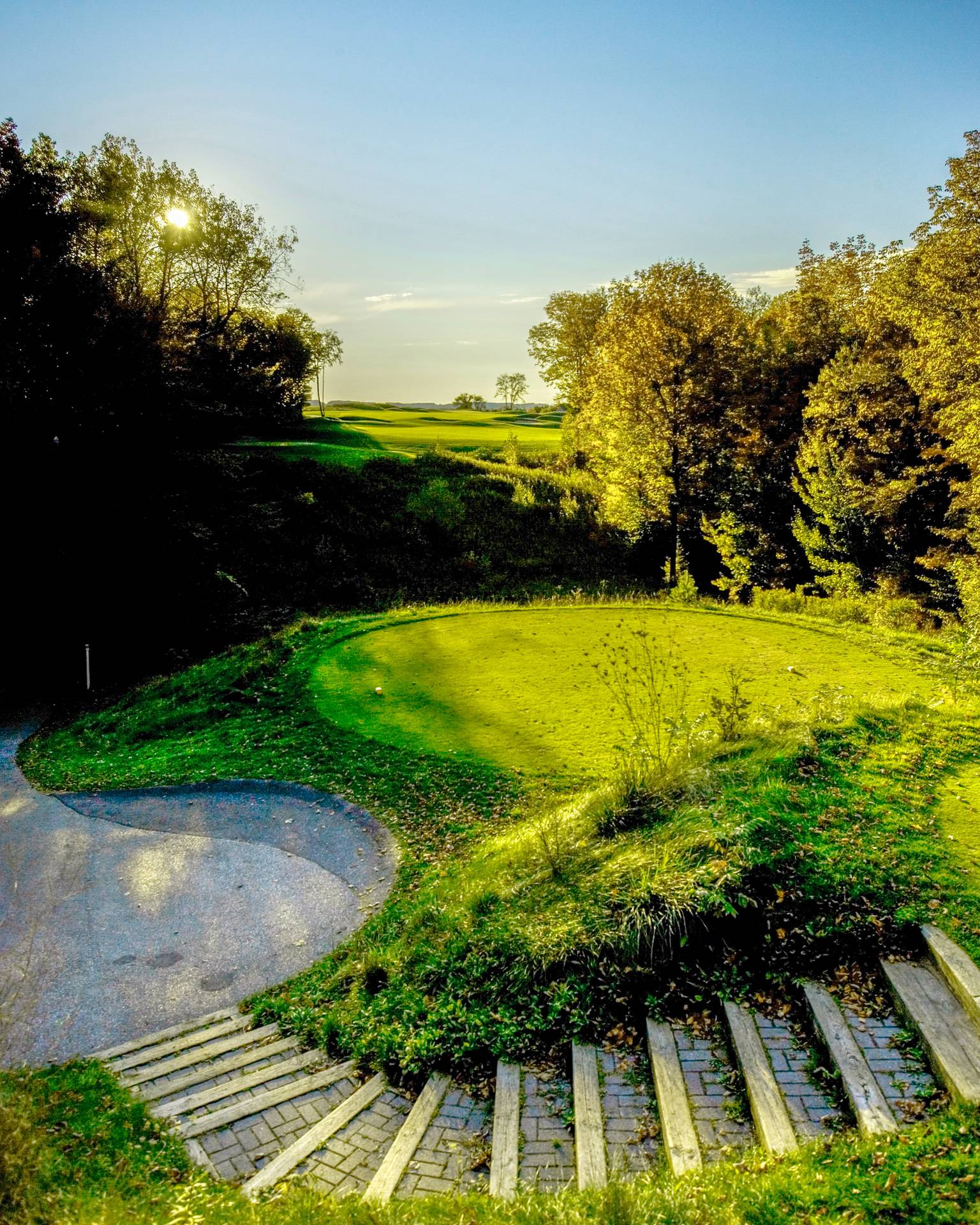 Crooked Tree Golf Club, spring stairway tee box detail