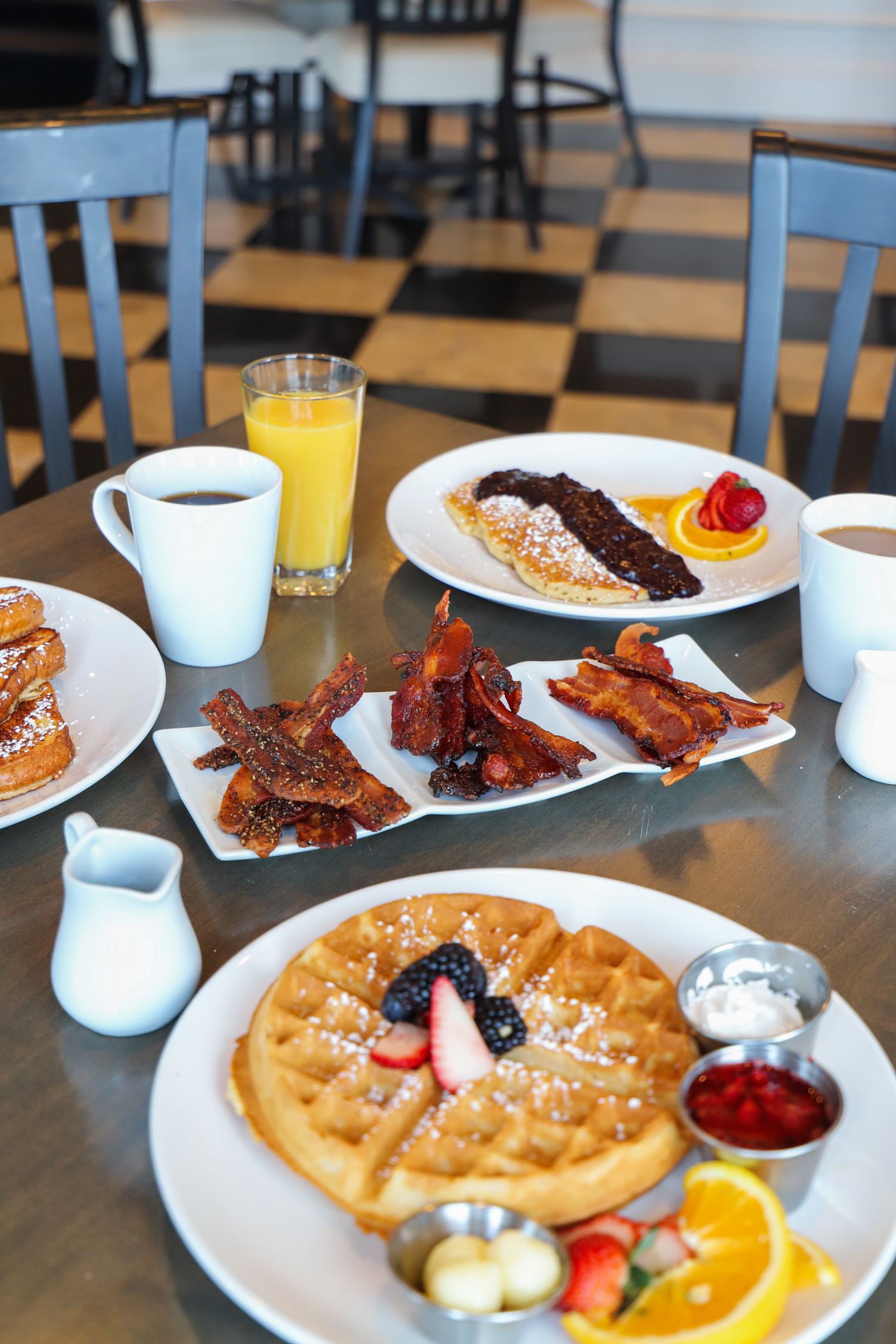 Breakfast Bacon Board with coffee, other breakfast sweets, The Sagamore Room