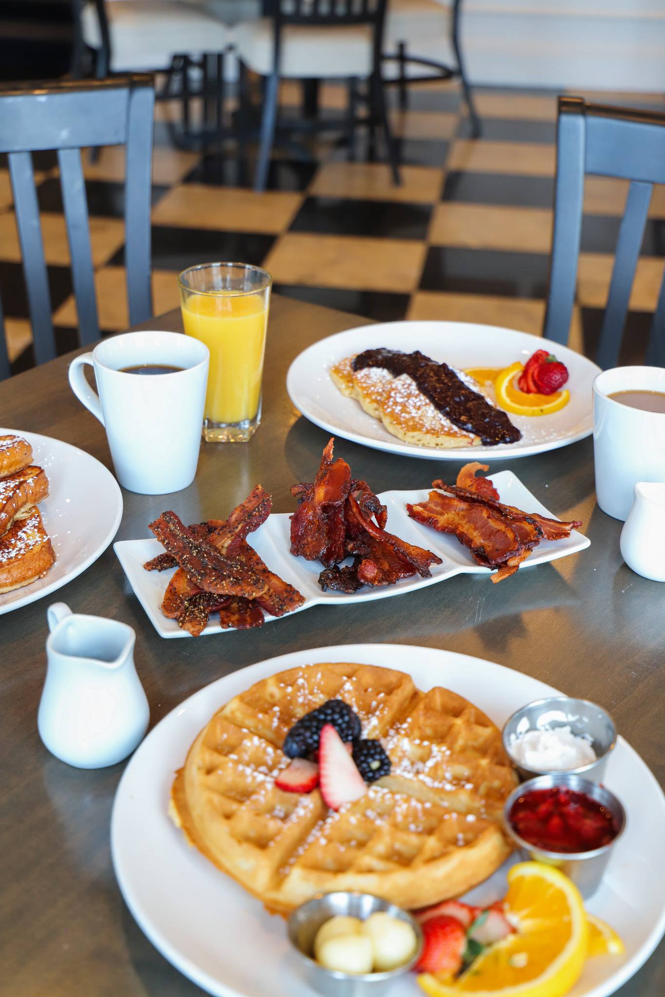 Breakfast Bacon Board with coffee, other breakfast sweets, The Sagamore Room