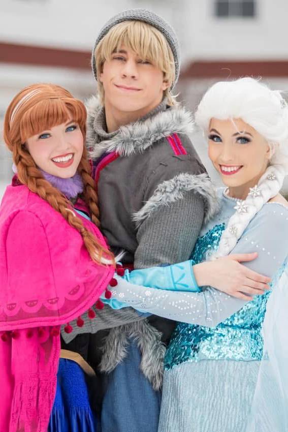 Frozen characters posing in hug formation, Inn at Bay Harbor