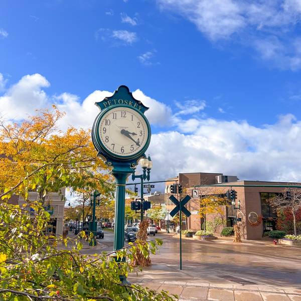 Downtown Petoskey clock