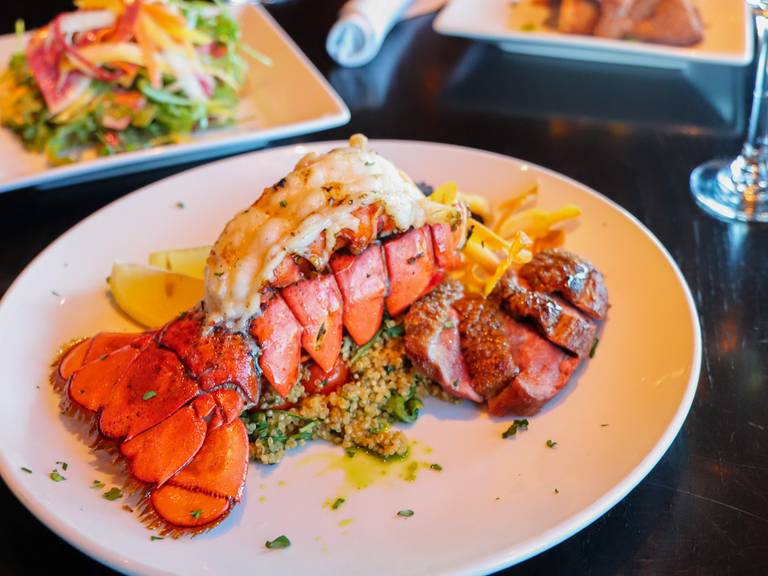 Lobster and steak surf & turf at Vintage, New Years Eve