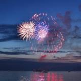 Fireworks over water