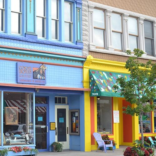 Colorful shops downtown Harbor Springs