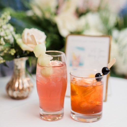 Colorful wedding cocktails
