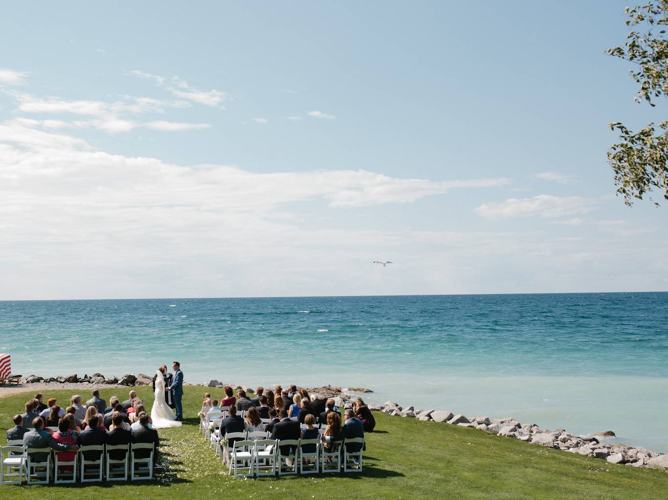 Lake lawn ceremony detail, Inn at Bay Harbor